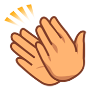 Émoji 👏🏽 Applaudissements : Peau Légèrement Mate sur emojidex 1.0.14.
