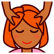 Émoji 💆🏾 Personne Qui Se Fait Masser : Peau Mate sur emojidex 1.0.14.