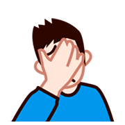 🤦🏻 Emoji sich an den Kopf fassende Person: helle Hautfarbe emojidex 1.0.14.