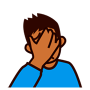 🤦🏾 Emoji Persona Con La Mano En La Frente: Tono De Piel Oscuro Medio en emojidex 1.0.14.