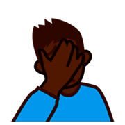 Emoji 🤦🏿 Persona Esasperata: Carnagione Scura su emojidex 1.0.14.