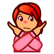 🙅🏽 Emoji Persona Haciendo El Gesto De «no»: Tono De Piel Medio en emojidex 1.0.14.