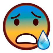 Emoji 😰 Faccina Blu Sudata su emojidex 1.0.14.
