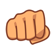 Emoji 👊🏽 Pugno Chiuso: Carnagione Olivastra su emojidex 1.0.14.