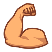 Émoji 💪🏽 Biceps Contracté : Peau Légèrement Mate sur emojidex 1.0.14.