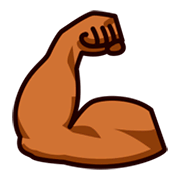 💪🏾 Emoji Bíceps Flexionado: Tono De Piel Oscuro Medio en emojidex 1.0.14.