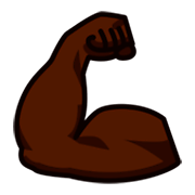 💪🏿 Emoji Bíceps Flexionado: Tono De Piel Oscuro en emojidex 1.0.14.
