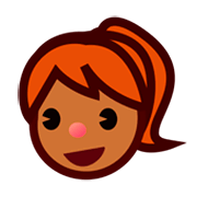 👧🏾 Emoji Menina: Pele Morena Escura na emojidex 1.0.14.