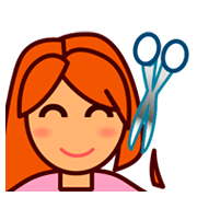 Émoji 💇🏽 Personne Qui Se Fait Couper Les Cheveux : Peau Légèrement Mate sur emojidex 1.0.14.