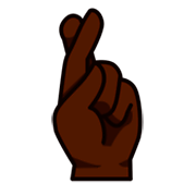 🤞🏿 Emoji Hand mit gekreuzten Fingern: dunkle Hautfarbe emojidex 1.0.14.