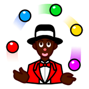 🤹🏿 Emoji Jongleur(in): dunkle Hautfarbe emojidex 1.0.14.