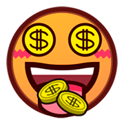 🤑 Emoji Gesicht mit Dollarzeichen emojidex 1.0.14.