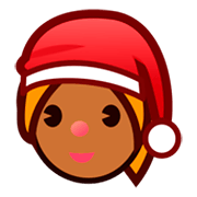 🤶🏾 Emoji Mamãe Noel: Pele Morena Escura na emojidex 1.0.14.