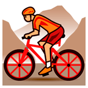 🚵🏽 Emoji Pessoa Fazendo Mountain Bike: Pele Morena na emojidex 1.0.14.