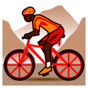 🚵🏿 Emoji Mountainbiker(in): dunkle Hautfarbe emojidex 1.0.14.