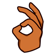 Emoji 👌🏾 Mano Che Fa OK: Carnagione Abbastanza Scura su emojidex 1.0.14.