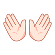 Émoji 👐🏻 Mains Ouvertes : Peau Claire sur emojidex 1.0.14.