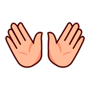 👐🏼 Emoji Manos Abiertas: Tono De Piel Claro Medio en emojidex 1.0.14.