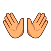 👐🏽 Emoji Mãos Abertas: Pele Morena na emojidex 1.0.14.