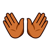 Emoji 👐🏾 Mani Aperte: Carnagione Abbastanza Scura su emojidex 1.0.14.