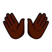 👐🏿 Emoji Mãos Abertas: Pele Escura na emojidex 1.0.14.