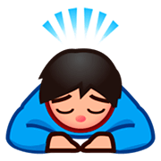 🙇🏼 Emoji Persona Haciendo Una Reverencia: Tono De Piel Claro Medio en emojidex 1.0.14.