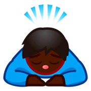 🙇🏿 Emoji Persona Haciendo Una Reverencia: Tono De Piel Oscuro en emojidex 1.0.14.