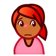 🙍🏾 Emoji Persona Frunciendo El Ceño: Tono De Piel Oscuro Medio en emojidex 1.0.14.