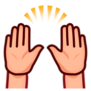 🙌🏼 Emoji zwei erhobene Handflächen: mittelhelle Hautfarbe emojidex 1.0.14.