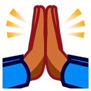 🙏🏾 Emoji Manos En Oración: Tono De Piel Oscuro Medio en emojidex 1.0.14.