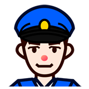Émoji 👮🏻 Officier De Police : Peau Claire sur emojidex 1.0.14.