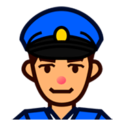 Émoji 👮🏽 Officier De Police : Peau Légèrement Mate sur emojidex 1.0.14.