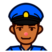 👮🏾 Emoji Agente De Policía: Tono De Piel Oscuro Medio en emojidex 1.0.14.