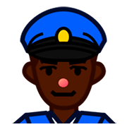 Emoji 👮🏿 Agente Di Polizia: Carnagione Scura su emojidex 1.0.14.