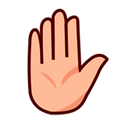 ✋🏼 Emoji erhobene Hand: mittelhelle Hautfarbe emojidex 1.0.14.