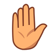 Emoji ✋🏽 Mano Alzata: Carnagione Olivastra su emojidex 1.0.14.