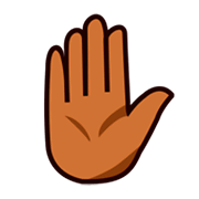 ✋🏾 Emoji Mão Levantada: Pele Morena Escura na emojidex 1.0.14.