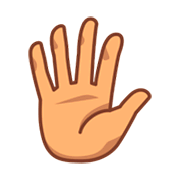 Emoji 🖐🏽 Mano Aperta: Carnagione Olivastra su emojidex 1.0.14.