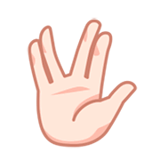 🖖🏻 Emoji vulkanischer Gruß: helle Hautfarbe emojidex 1.0.14.