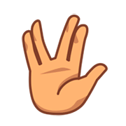 Emoji 🖖🏽 Saluto Vulcaniano: Carnagione Olivastra su emojidex 1.0.14.