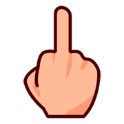 🖕🏼 Emoji Dedo Corazón Hacia Arriba: Tono De Piel Claro Medio en emojidex 1.0.14.