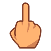 Emoji 🖕🏽 Dito Medio: Carnagione Olivastra su emojidex 1.0.14.