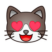 😻 Emoji Rosto De Gato Sorridente Com Olhos De Coração na emojidex 1.0.14.