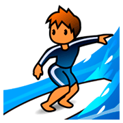 🏄🏼 Emoji Persona Haciendo Surf: Tono De Piel Claro Medio en emojidex 1.0.14.