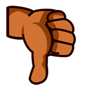 👎🏾 Emoji Daumen runter: mitteldunkle Hautfarbe emojidex 1.0.14.
