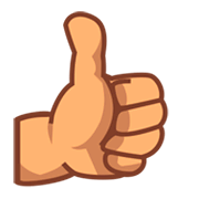 👍🏽 Emoji Polegar Para Cima: Pele Morena na emojidex 1.0.14.