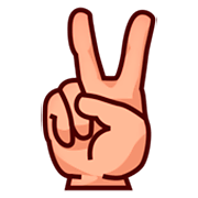 ✌🏼 Emoji Victory-Geste: mittelhelle Hautfarbe emojidex 1.0.14.
