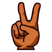 ✌🏾 Emoji Mão Em V De Vitória: Pele Morena Escura na emojidex 1.0.14.