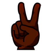 ✌🏿 Emoji Mão Em V De Vitória: Pele Escura na emojidex 1.0.14.