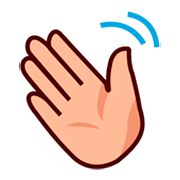 👋🏼 Emoji Mano Saludando: Tono De Piel Claro Medio en emojidex 1.0.14.